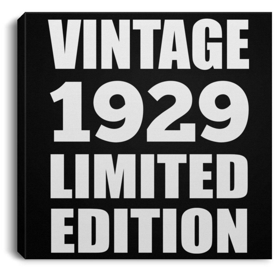 95th Birthday Vintage 1929 Limited Edition - Canvas Square