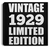 95th Birthday Vintage 1929 Limited Edition - Canvas Square