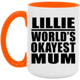 Lillie World's Okayest Mum - 15oz Accent Mug Orange