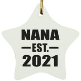 Nana Established EST. 2021 - Star Ornament