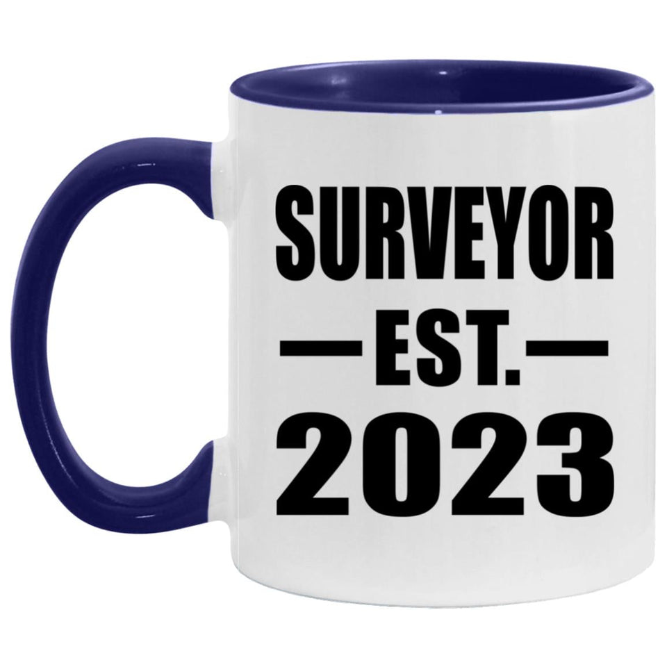 Surveyor Established Est. 2023 - 11oz Accent Mug Purple