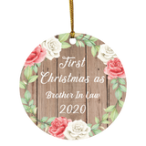 First Christmas As Brother In Law 2020 - Circle Ornament B