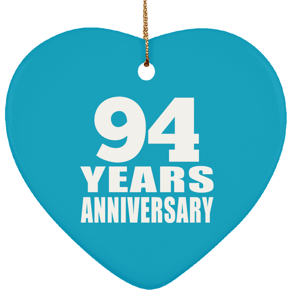94th Anniversary 94 Years - Heart Ornament