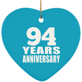 94th Anniversary 94 Years - Heart Ornament