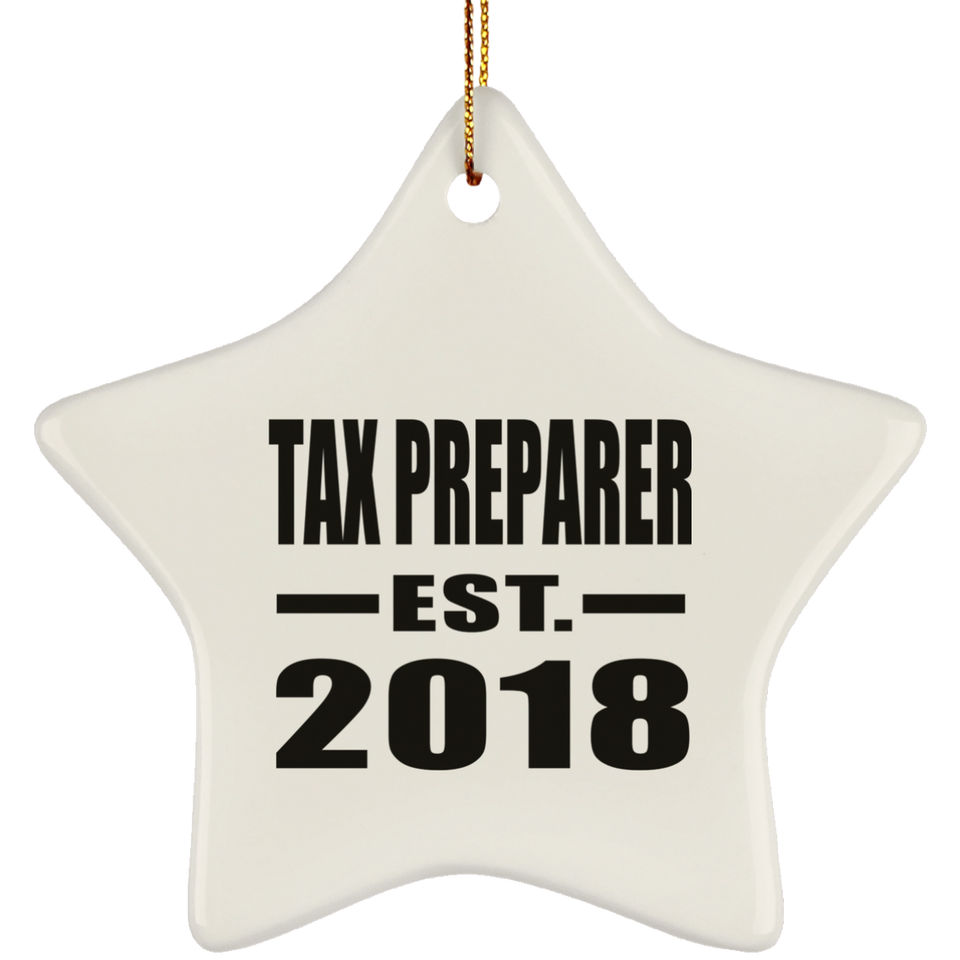 Tax Preparer Established EST. 2018 - Star Ornament