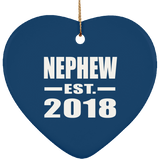 Nephew Established EST. 2018 - Heart Ornament