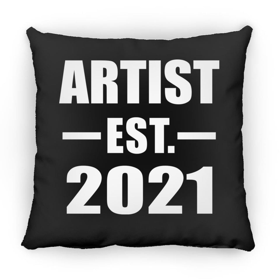 Artist Established EST. 2021 - Throw Pillow Black