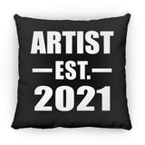 Artist Established EST. 2021 - Throw Pillow Black