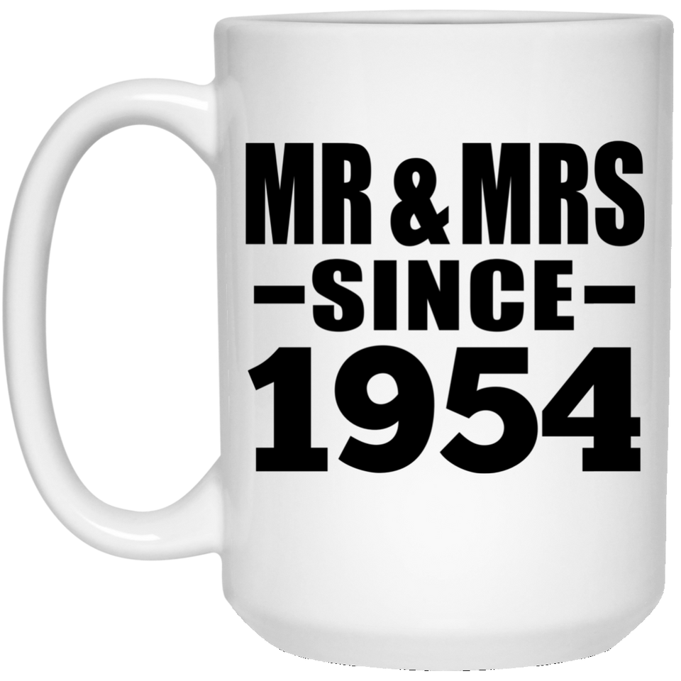 70th Anniversary Mr & Mrs Since 1954 - 15 Oz Coffee Mug