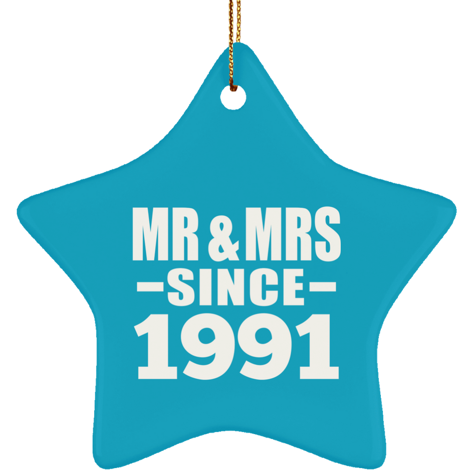 33rd Anniversary Mr & Mrs Since 1991 - Star Ornament
