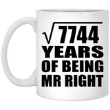 88th Anniversary Square Root of 7744 Years of Being Mr Right - 11oz Coffee Mug