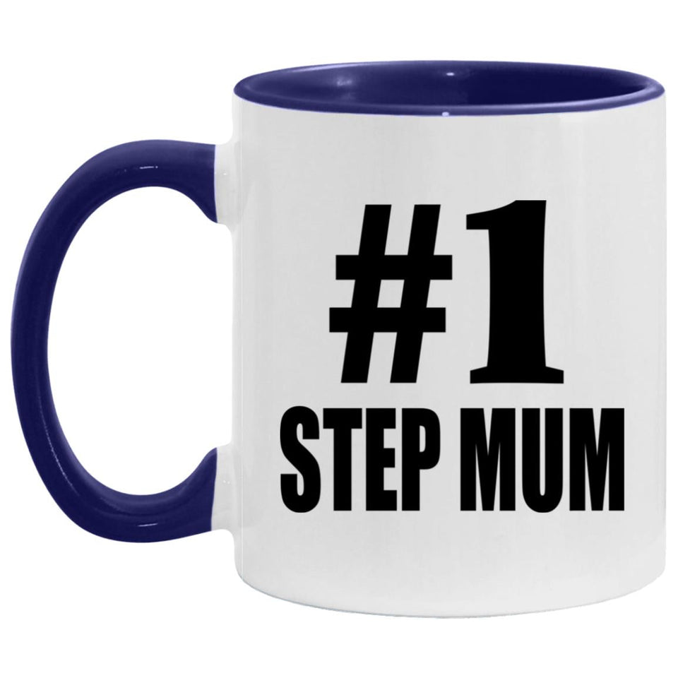 Number One #1 Step Mum - 11oz Accent Mug Purple