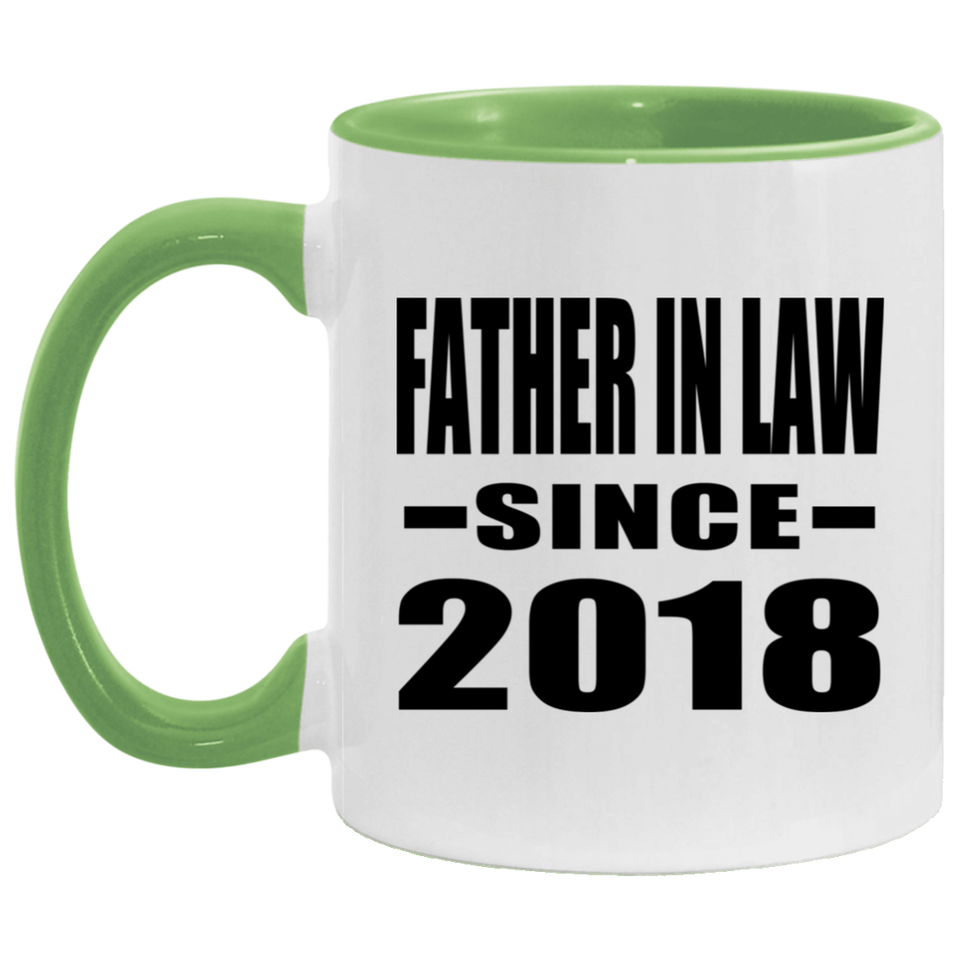 Father In Law Since 2018 - 11oz Accent Mug Green