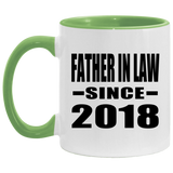 Father In Law Since 2018 - 11oz Accent Mug Green