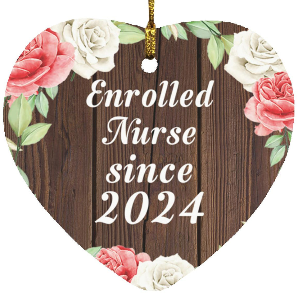 Enrolled Nurse Since 2024 - Heart Ornament A