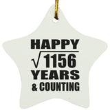 Happy 34th Anniversary Square Root of 1156 Years & Counting - Star Ornament