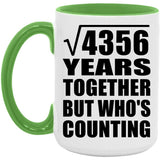 66th Anniversary Square Root of 4356 Years Who's Counting - 15oz Accent Mug Green