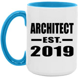 Architect Established EST. 2019 - 15oz Accent Mug Blue