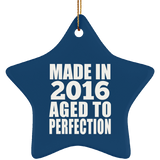 8th Birthday Made In 2016 Aged to Perfection - Star Ornament