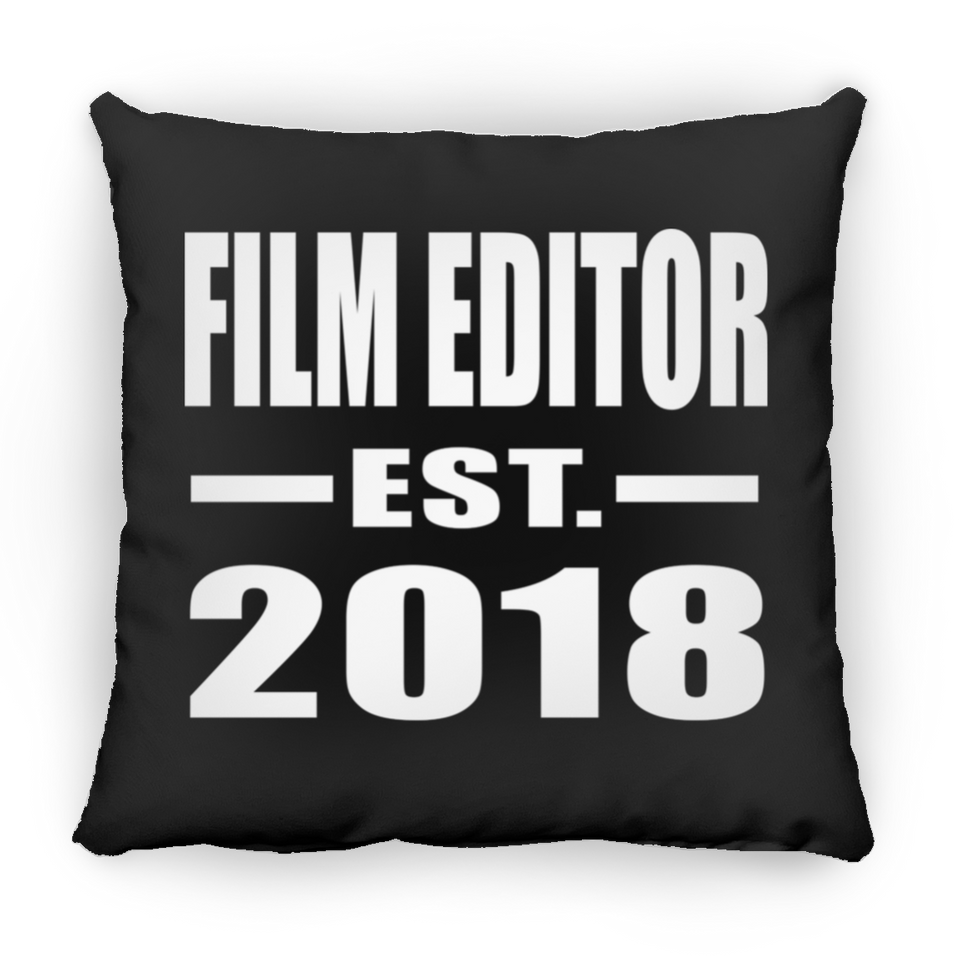 Film Editor Established EST. 2018 - Throw Pillow Black