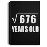 26th Birthday Square Root of 676 Years Old - Canvas Portrait