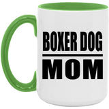 Boxer Dog Mom - 15oz Accent Mug Green