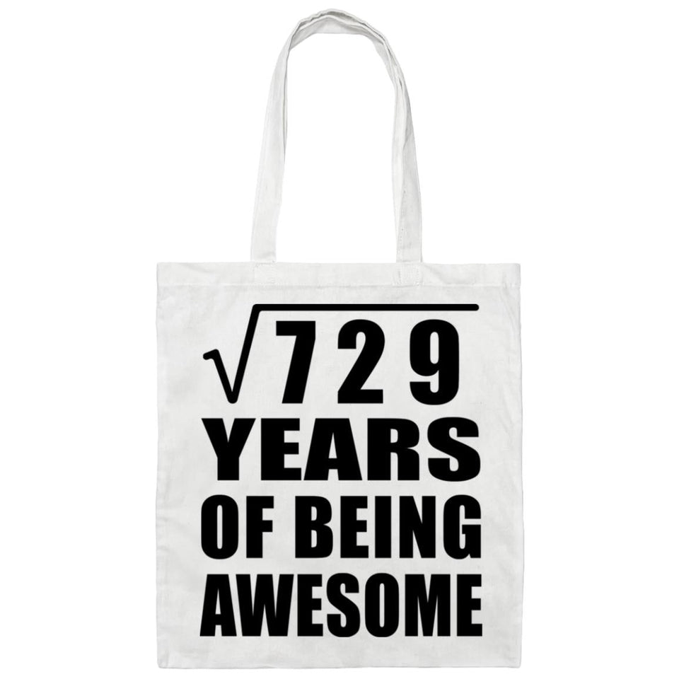 27th Birthday Square Root of 729 Years of Being Awesome - Tote Bag White