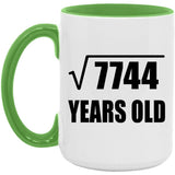 88th Birthday Square Root of 7744 Years Old - 15oz Accent Mug Green