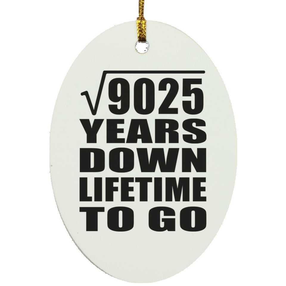 95th Anniversary Square Root of 9025 Years Lifetime To Go - Oval Ornament