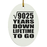 95th Anniversary Square Root of 9025 Years Lifetime To Go - Oval Ornament
