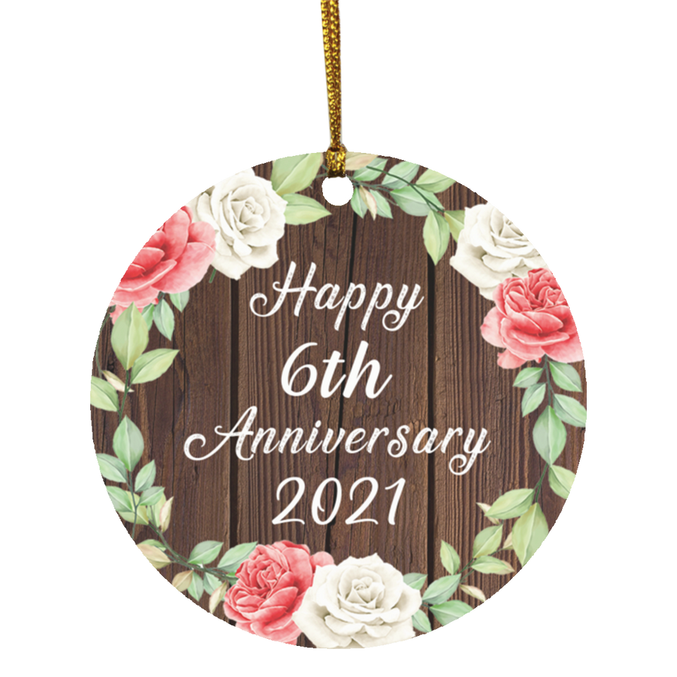 Happy 6th Anniversary 2021 - Circle Ornament A