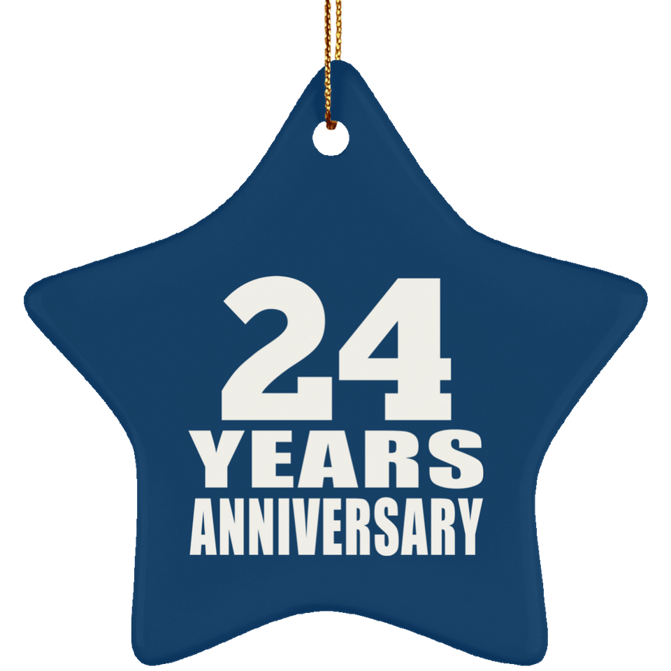 24th Anniversary 24 Years - Star Ornament
