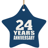 24th Anniversary 24 Years - Star Ornament