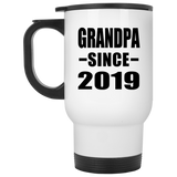 Grandpa Since 2019 - White Travel Mug