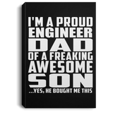 Proud Engineer Dad Of Awesome Son - Canvas Portrait