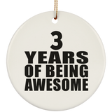 3rd Birthday 3 Years Of Being Awesome - Circle Ornament