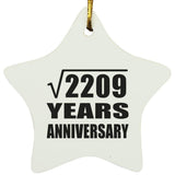 47th Anniversary Square Root of 2209 Years Anniversary - Star Ornament