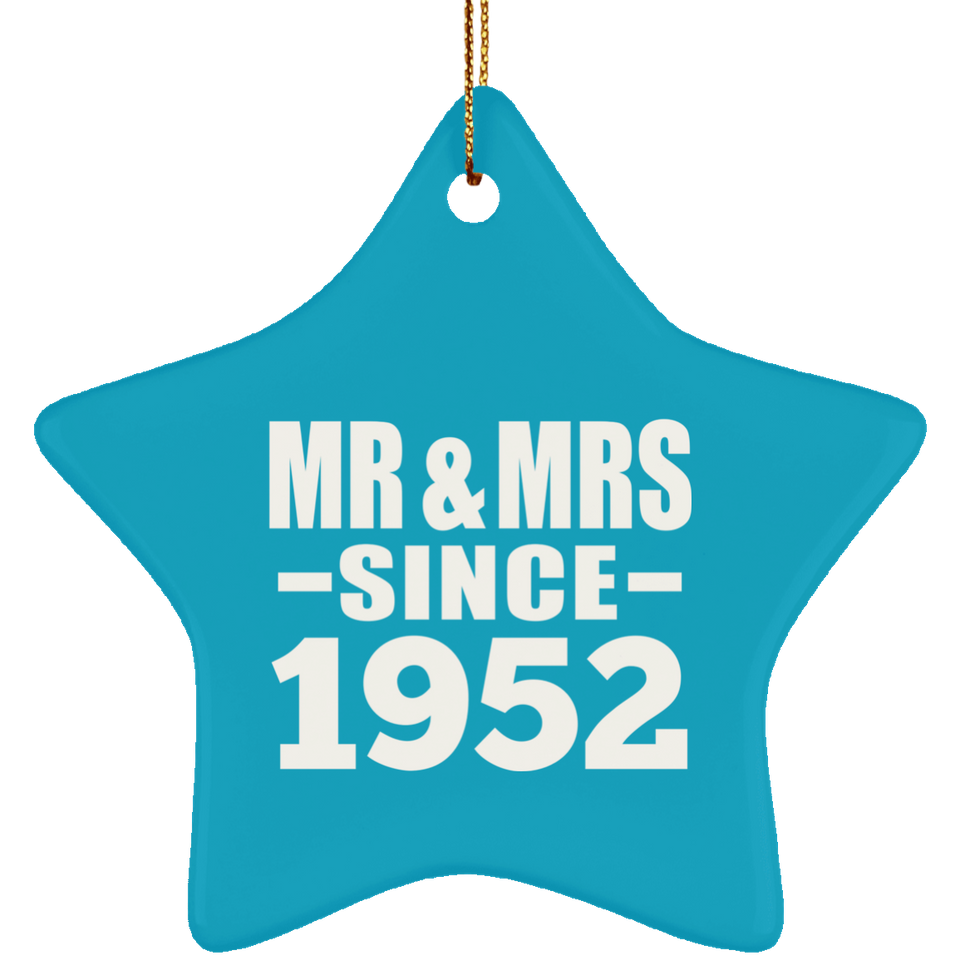 72nd Anniversary Mr & Mrs Since 1952 - Star Ornament