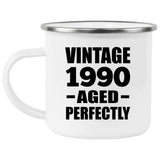 34th Birthday Vintage 1990 Aged Perfectly - 12oz Camping Mug