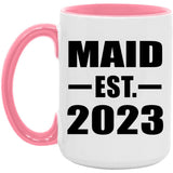 Maid Established EST. 2023 - 15oz Accent Mug Pink