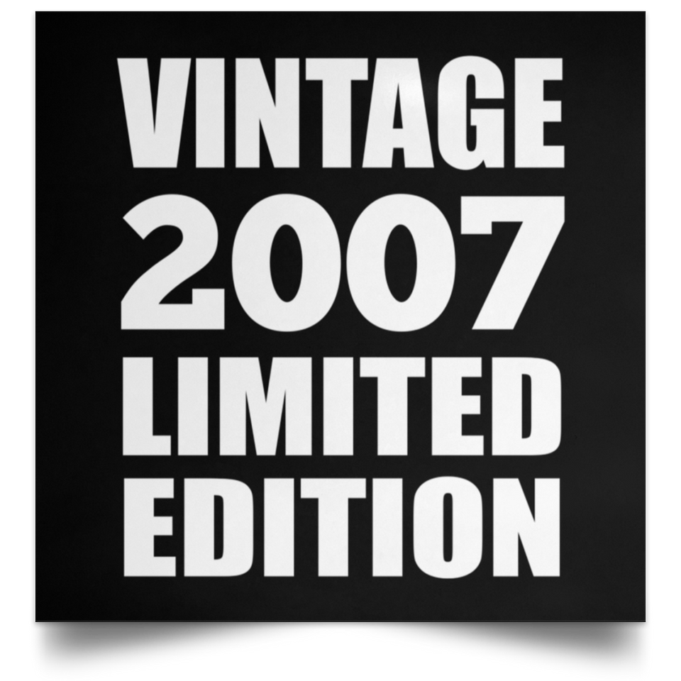 17th Birthday Vintage 2007 Limited Edition - Poster Square