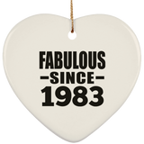 41st Birthday Fabulous Since 1983 - Heart Ornament
