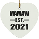 Mamaw Established EST. 2021 - Heart Ornament