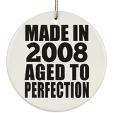 16th Birthday Made In 2008 Aged to Perfection - Circle Ornament