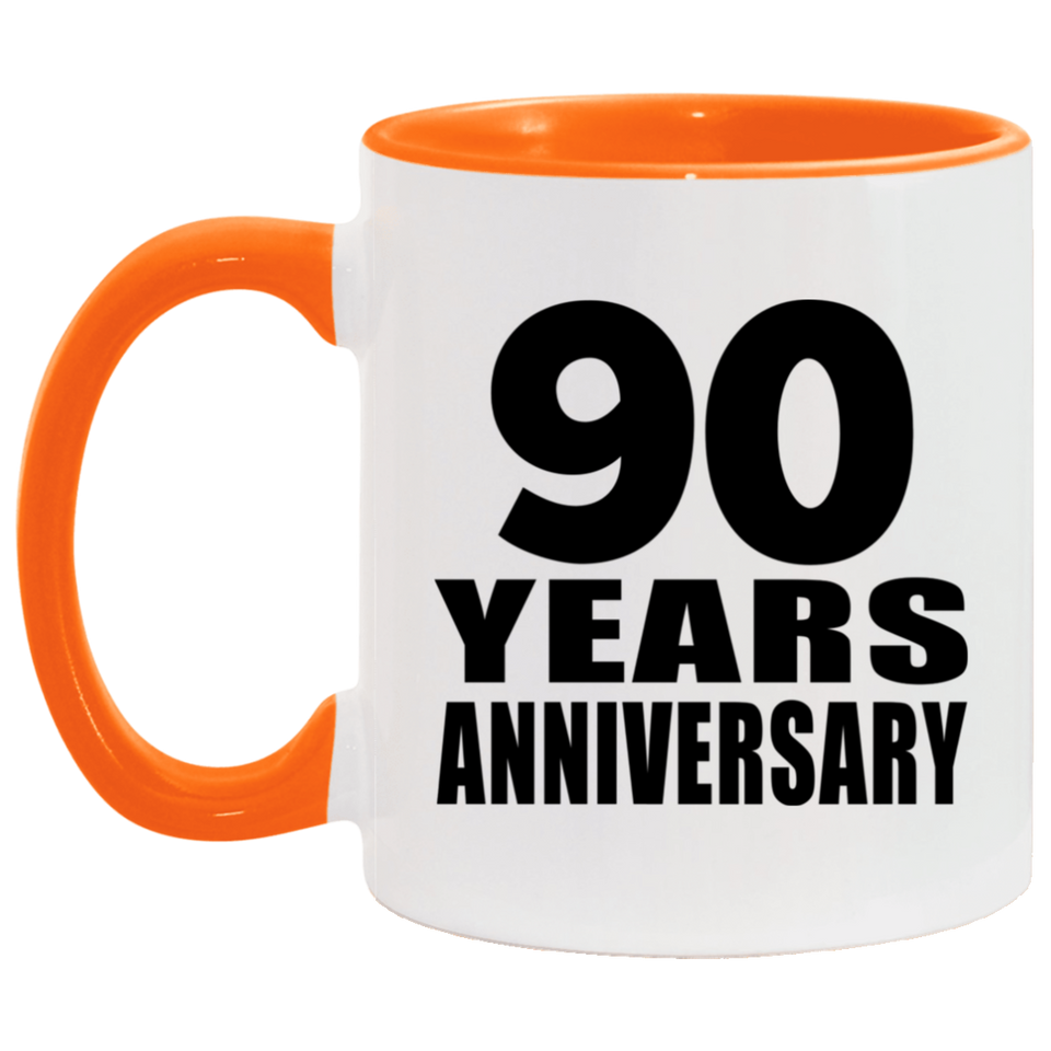 90th Anniversary 90 Years - 11oz Accent Mug Orange