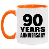 90th Anniversary 90 Years - 11oz Accent Mug Orange
