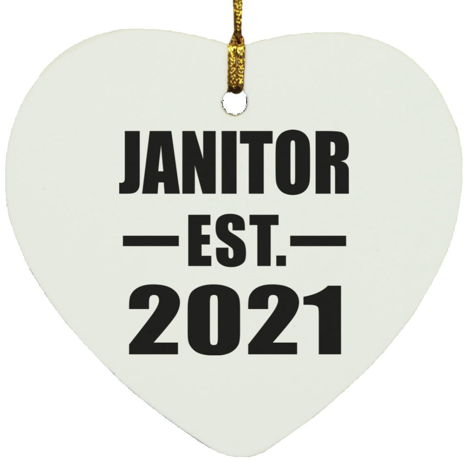 Janitor Established EST. 2021 - Heart Ornament