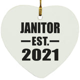 Janitor Established EST. 2021 - Heart Ornament