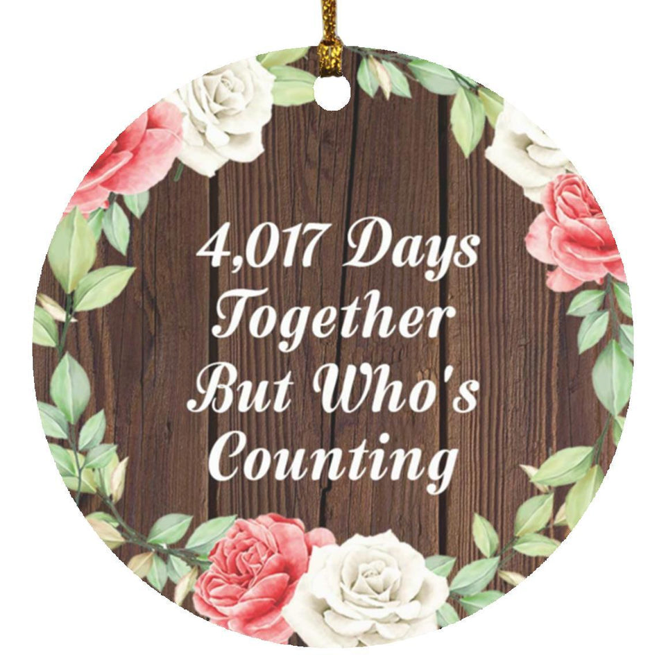 11th Anniversary 4,017 Days Together Who's Counting - Circle Ornament A