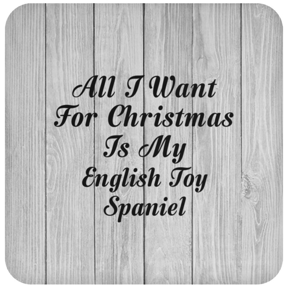 All I Want For Christmas Is My English Toy Spaniel - Drink Coaster F